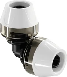 Coude à sertir 90°, plastique, 16/2.25mm FF, eau potable, Uponor MLC RTM