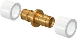 Uponor Q&E koppeling 14x2,0 incl. 2 PEX ringen, naturel