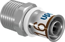 Pièce de transition à sertir, laiton, 25/2.5mm x 3/4" M, Uponor S-Press PLUS