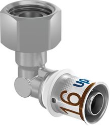 Coude de transition à sertir 90°, laiton, 16/2mm x 1/2" F, eau potable, Uponor S-Press PLUS