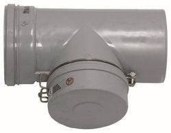Enkelwandige rookgashulpstuk, Vaillant, Ø130mm, kunststof, met lipring