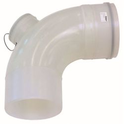 Enkelwandige rookgashulpstuk, Vaillant, 87°, Ø250mm, kunststof, met lipring