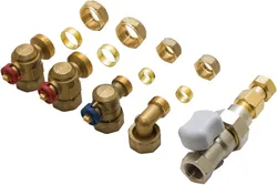 Aansluitset ketel voor CV, sanitair water en gas, Vaillant ecoTEC Pure, met vul- en aftapkraan