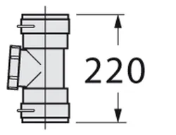 T-stuk aansluit. 80mm met inspectieluik alu/pp condensketels vaillant