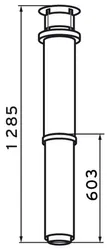 Rookgasdakdoorvoer, Vaillant turboMAX, concentrisch, 60/100mm, L1285mm