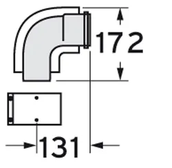 Concentrische rookgasbocht, Vaillant ecoTEC, aluminium/kunststof, 60/100mm
