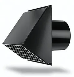 Buitenluchtrooster, Vasco D, rechthoekig 255x240mm, kanaaldiam. Ø150mm, aluminium zwart