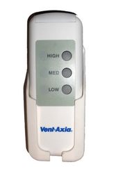 afstandsbediening met 3 standen low, medium, high ventilair