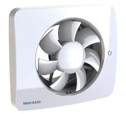 Badkamerventilator, Vent-Axia Svensa, Ø125mm, met hygrostaat, VOC