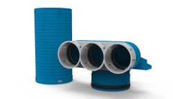 Ventielcollector, Vent-Axia Uniflexplus+ 69, 3 x Ø69mm rond