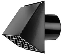 Buitenluchtrooster, Ventiklima BM WTW300, rechthoekig 255x266mm, kanaaldiam. Ø150mm, aluminium zwart