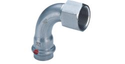 Courbe de transition à sertir 90°, acier, 15mm x 1/2" F, chauffage, Viega Prestabo 1114.5