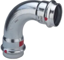 Courbe à sertir 90°, acier, 28mm FF, chauffage, Viega Prestabo 1116