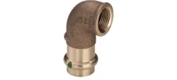 Coude de transition à sertir 90°, bronze, 15mm x 1/2" F, eau potable, Viega Profipress Koper 2214.2