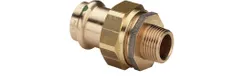 Pers-3-delige koppeling, brons, 28 x 1", M, (drink)water, Viega Profipress Koper 2265