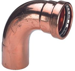 Persinsteekbocht 90°, koper, 64mm MF, (drink)water, Viega Profipress Koper 2416.1XL