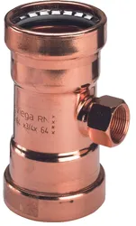Té de transition à sertir, cuivre, 108 x 3/4" x 108 F, eau potable, Viega Profipress Koper 2417.2XL