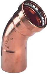 Courbe à sertir MF 45°, cuivre, 108mm MF, eau potable, Viega Profipress Koper 2426.1XL