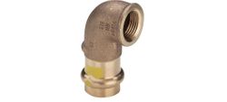Persovergangsknie 90°, brons, 12mm x 1/2" F, gas, Viega Profipress G Koper 2614.2