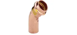 Courbe à sertir MF 45°, cuivre, 18mm MF, gaz, Viega Profipress G Koper 2626.1