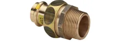 Raccord 3 pièces à sertir, bronze, 18 x 3/4", M, gaz, Viega Profipress G Koper 2654