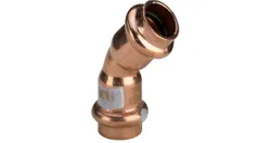 Persbocht 45°, brons, 12mm FF, solar, Viega Profipress S Koper 4526