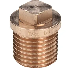 Draadstop, brons, met buitenrand, 2" M, Viega 3290