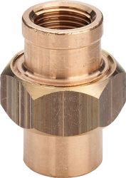 Draad-3-delige koppeling FF, brons, conisch dichtend, 1/2", Viega
