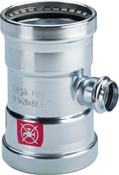 Persverloop-T, staal, 64x54x64mm FFF, verwarming, Viega Prestabo XL 1118XL