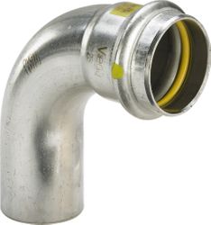 Persinsteekbocht 90°, inox, 54mm MF, (drink)water, Viega Sanpress Inox G 0216.1