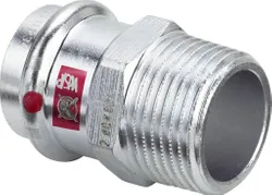 Persovergangsstuk, staal, 15mm x 3/4" M, Viega Prestabo 1111