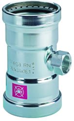 Persovergangs-T-stuk, staal, 108 x 3/4" x 108 F, verwarming, Viega Prestabo 1117.2XL