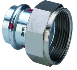Persaansluitkoppeling, staal, 35mm x 2" FF, verwarming, Viega Prestabo 1163