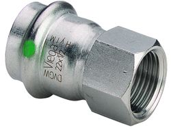 Persovergangsstuk, inox, 22mm x 1" F, Viega Sanpress Inox 2312