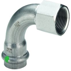 Persovergangsbocht 90°, inox, 18mm x 3/4" F, (drink)water, Viega Sanpress Inox 2314.5