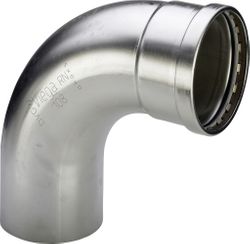 Persinsteekbocht 45°, inox, 64mm MF, (drink)water, Viega Sanpress Inox 2316.1XL