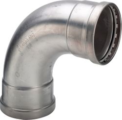 Persbocht 90°, inox, 64mm FF, (drink)water, Viega Sanpress Inox 2316XL