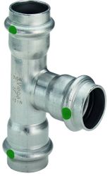 Persverloop-T, inox, 54x28x54mm FFF, (drink)water, Viega Sanpress Inox 2318