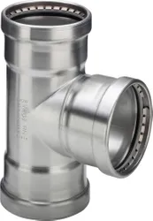 Té à sertir inox, 64mm, FFF, eau potable, Viega Sanpress Inox 2318XL