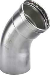 Persinsteekbocht 90°, inox, 108mm MF, (drink)water, Viega Sanpress Inox 2316.1XL