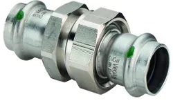 Pers-3-delige koppeling, inox, 28 x 28, pers, (drink)water, Viega Sanpress Inox 2360