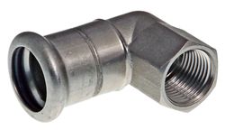 Coude de transition à sertir 90°, inox, 15mm x 1/2" F, chauffage, VSH XPress RVS 304