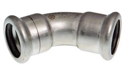 Persbocht 45°, inox, 15mm FF, verwarming, VSH XPress RVS 304