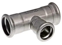 Té réduit à sertir, inox, 22x15x22mm FFF, chauffage, VSH XPress RVS 304