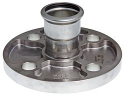 Persflensovergang, inox, DN32 x 35mm, verwarming, PN10/16, VSH XPress RVS 304