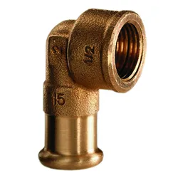 Coude de transition à sertir 90°, bronze, 15mm x 1/2" F, eau potable, VSH XPress Koper 6090G