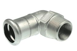 Coude de transition à sertir 90°, inox, 42mm x 6/4" M, eau potable, VSH XPress RVS R2709