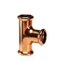Persverloop-T, koper, 28x15x28mm FFF, (drink)water, VSH XPress Koper 7130