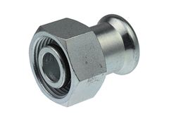 Persovergangsstuk, staal, 18mm x 3/4" F, VSH XPress Staalverzinkt C1404