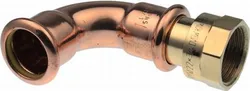 Persovergangsknie 90°, brons, 15mm x 1/2" F, gas, VSH XPress Koper Gas G6090G